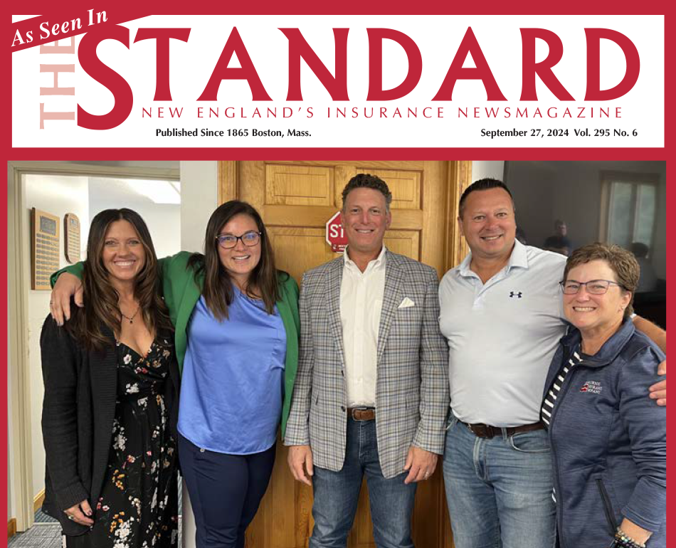 SIAA CEO Matt Masiello (center) with New Hampshire Insurance Marketing Association board members Lori Sherman of New England Indemnity Company, Marielle Grenier of the Cincinatti Insurance Companies, Jason Becht of the Hanover Insurance Group, and Robyn Palardis of Patriot Insurance Company.